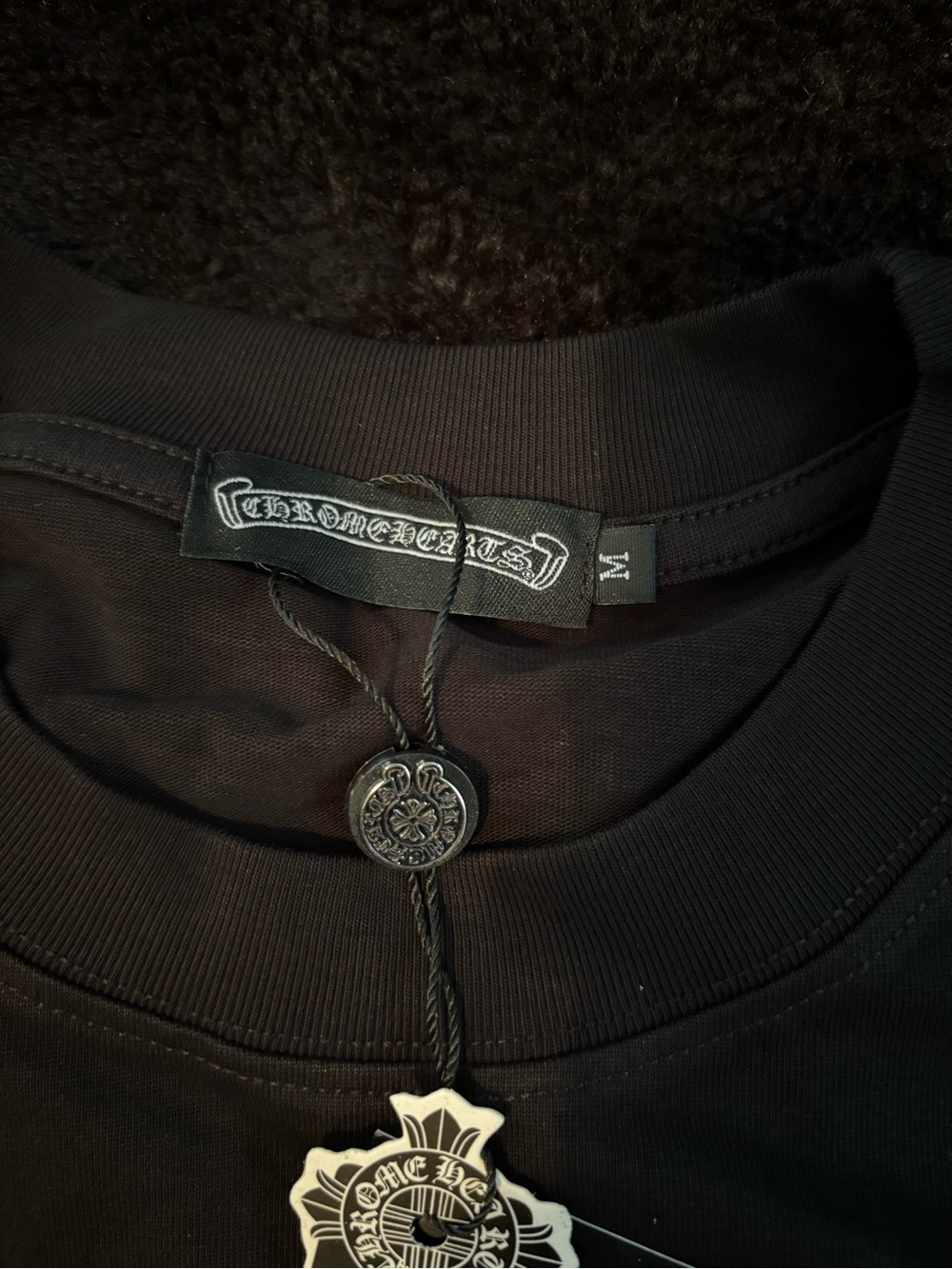Chrome Hearts Black Short Sleeve Tee with White Logo - Picture 2 of 6
